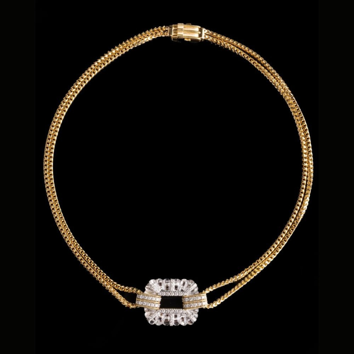 Nodo D'amore, Hard stone and diamond necklace